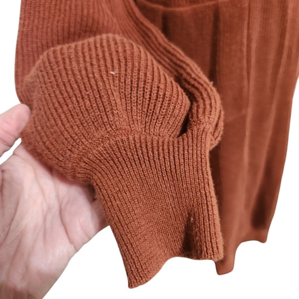 Natural Life Sweater Dress Small Medium Rust Orange Brown Ribbed Midi - Picture 9 of 13